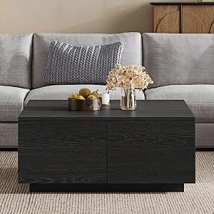 33.25" Square Coffee Table with 4 Drawers, Finish, Modern Storage Center Table - 1 of 4
