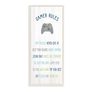 Stupell Industries Gamer Rules Listed Kids Video Game Motivational Phrases, 17" x 7" - 1 of 4