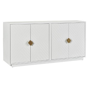 60" Buffet Sideboard Cabinet With Storage, Modern Storage Cabinet With 4 Doors, Adjustable Shelves And Wooden Triangular Handles - 1 of 4