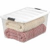 IRIS USA 94 Qt Stackable Plastic Storage Bins with Lids, Clear White, 4Pk - 3 of 4