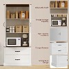 Wood Kitchen Pantry Cabinet with Drawers & Adjustable Shelves,Multi-Room Storage for Kitchen,Dining, Living Room,Bathroom & Offic,Washed White - 4 of 4
