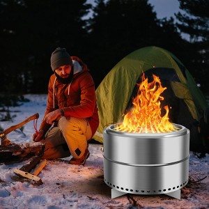 Portable Smokeless Firepit with Stand, Bonfire Wood Burning Fire Pit for Camping & Picnic Outside, Stainless Steel Fire Pit with Carry Bag - 1 of 4