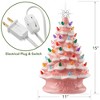 Casafield 15" Pre-Lit Ceramic Christmas Tree Hand-Painted Tabletop Decor with Lights - 4 of 4