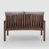 Saybrook Modern Metal and Wood Patio Loveseat - Gray/Dark Brown - Saracina Home - 4 of 4