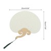 Unique Bargains Portable Double-Sided Short Handle Round Xuan Paper Plover Folding Fan 1 Pc - 2 of 4