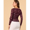 INSPIRE CHIC Women's Tie Front Ruffled Hem Floral Lace Sheer Crop Bolero Shrug - 3 of 4
