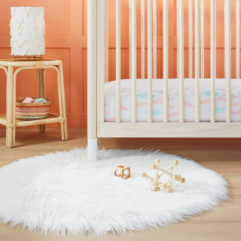 Fitted Crib Sheet Feathers - Cloud Island&#8482; Pink, 3 of 7