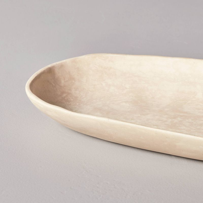 8&#34;x19&#34; Artisan Handcrafted Decorative Oval Tray Cream - Hearth &#38; Hand&#8482; with Magnolia, 4 of 8