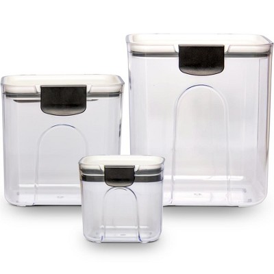 Cheer Collection Set Of 4 65oz Airtight Food Storage Containers (black) :  Target