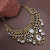 SOHI Women's Crystal Silver Party Statement Necklace - 2 of 4