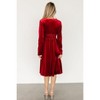 Women's Mini Dress V Neck Overlap Collar Long Sleeve A Line Fall Dress - 4 of 4