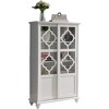 Kings Brand Furniture- Halswelle 2-Door White Curio Bookcase Cabinet with Glass Doors - 3 of 4
