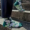 Green Tetris Patterned Office Socks from the Sock Panda (Men's Sizes Adult Large) - 2 of 4