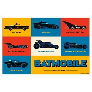 Trends International DC Comics Batman: 85th Anniversary - Minimalist The Batmobiles Framed Wall Poster Prints - 1 of 4
