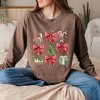 Simply Sage Market Women's Coquette Christmas Collage Long Sleeve Garment Dyed Tee - 2 of 3