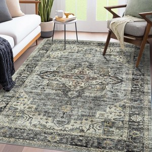 Vintage Area Rug for Living Room, Distressed, Washable, Non-Slip, Ultra-Thin, Soft, Large Area Rug for Bedroom, Dining Room. - 1 of 4