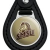 Southwest Minnesota State University Secondary Logo Black Leather Keychain - 3 of 4
