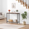 Console Table, Narrow Entryway Table, Narrow Console Table, Behind Couch Table, End Table with Glass Shelf and Metal Frame - 4 of 4