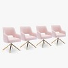 WestinTrends Genevieve Mid-Century Modern Upholstered Boucle Swivel Accent Chair (Set of 4) - 3 of 4