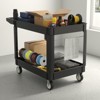 Huxxion Utility Cart with Wheels, Heavy Duty Rolling Service Cart for Warehouse,Garage, Cleaning() - 3 of 4