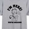 Women's - Garfield - I'm Here You're Welcome Oversized Graphic T-Shirt - 2 of 4