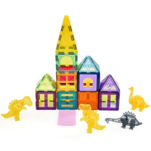 VEVOR Magnetic Tiles, 56 PCS Magnetic Animals Building Blocks for Kids, Magnet Building Set with 4 Dinosaurs - 1 of 4