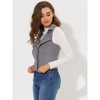 INSPIRE CHIC Women's Faux Suede Casual Sleeveless Biker Vest Jacket - 3 of 4