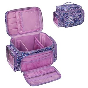 Portable Travel Makeup Bag Organizer With Makeup Brush Compartment and Two Side Pockets - 1 of 4
