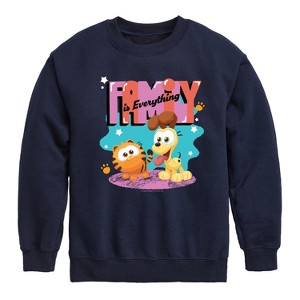 Boys' - Garfield - Family Is Everything Graphic Long Sleeve Fleece Sweatshirt - 1 of 4