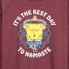 Women's - SpongeBob SquarePants - The Best Day To Namaste Lightweight French Terry Wide Neck Long Sleeve Shirt - 2 of 4
