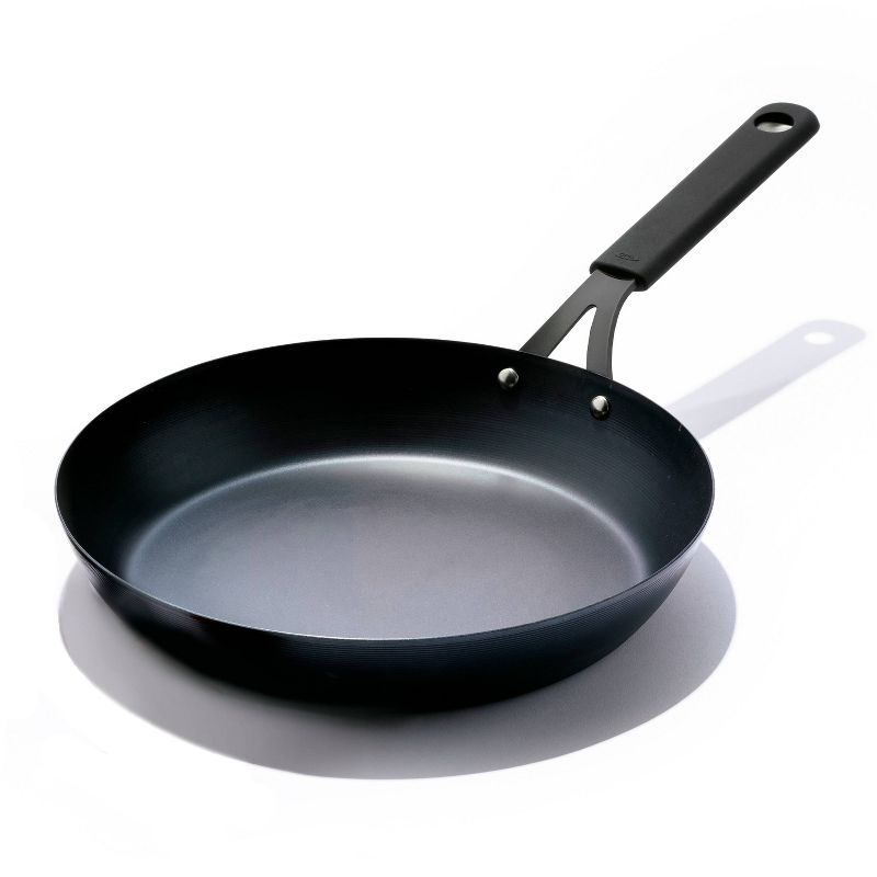 OXO 12&#34; Steel Open Ceramic Frypan with Silicone Sleeve Black, 1 of 10