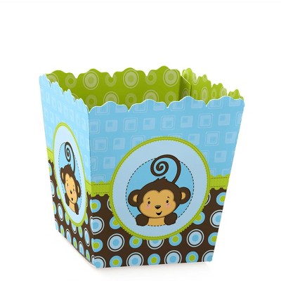 Big Dot of Happiness Blue Monkey Boy - Party Mini Favor Boxes - Baby Shower or Birthday Party Treat Candy Boxes - Set of 12