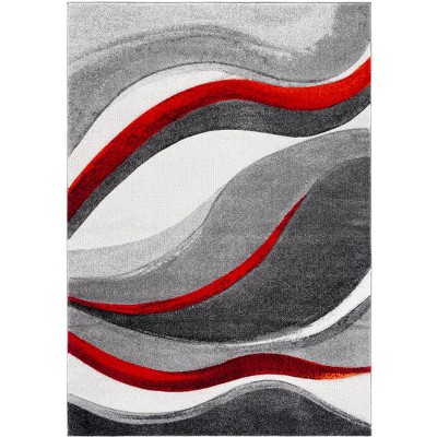 Hollywood Hlw766 Power Loomed Area Rug - Grey/red - 4'x6' - Safavieh ...