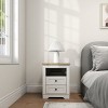 GlasFlength Utility Storage Cabinets Farmhouse Nightstand with Two Drawers Simple Design for Bedroom Living Room, White, 18.78"*15.35"*24.02" - 3 of 4