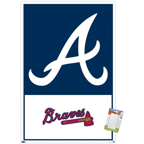 Trends International MLB Atlanta Braves - Logo 22 Unframed Wall Poster  Print White Mounts Bundle 22.375 x 34