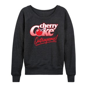 Women's - Coca-Cola - Cherry Coke Outrageous- Women's French Terry Pullover Lightweight French Terry Wide Neck Long Sleeve Shirt - 1 of 4