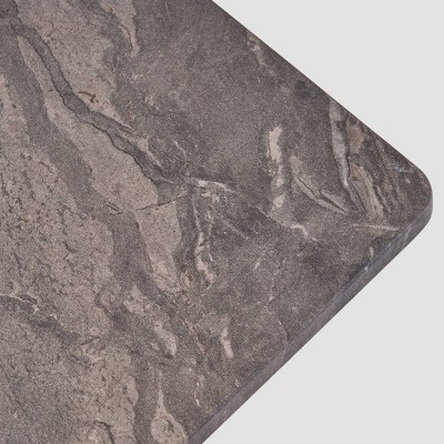 Paladina Marble and Rubberwood Square Bar Table, Black Finish