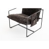 CIPACHO 2 Chairs in 1 Box, Upholstered hanging armchair with arm pocket metal frame, crushed foam cushions and skin-friendly braid  Dark Gray - 4 of 4