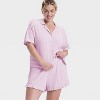Women's Pointelle Notch Collar Shirt and Shorts Pajama Set - Wild Fable™ - 3 of 3