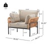 TiramisuBest 36" Iron Lounge Chair with Cushions,Beige & Light Wood, Waterproof,Modern Natural Living Spaces - 4 of 4