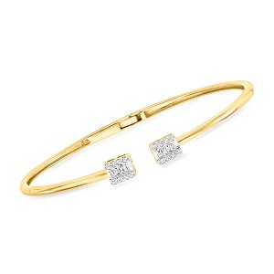 Pure Collection by Ross-Simons 0.25 ct. t.w. Lab-Grown Diamond Cuff Bracelet in 18kt Gold Vermeil Size 7 - 1 of 4