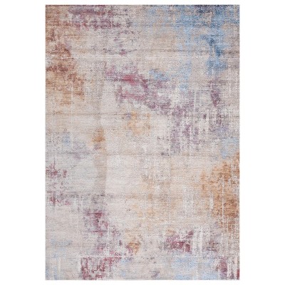Modern Multicolor Abstract 8' x 10' Synthetic Area Rug