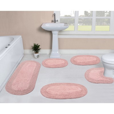 Home Weavers Double Ruffle Collection 100% Cotton Tufted Bathroom Rug Set, Non-Slip Latex Bath Rug Set