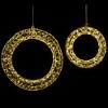 Northlight LED Lighted Hanging Christmas Wreath Decorations - 18" -  Set of 2 - Gold Lights - 2 of 4