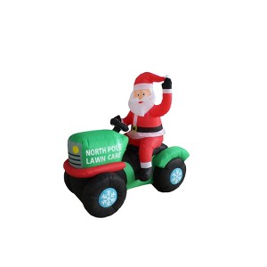 A Holiday Company 5ft Tall North Pole Lawn Care Santa on Lawnmower, 5 ft Tall, Multi - 1 of 4