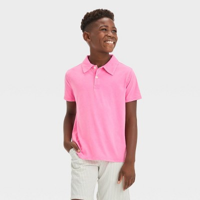 Boys pink polo shirt on sale