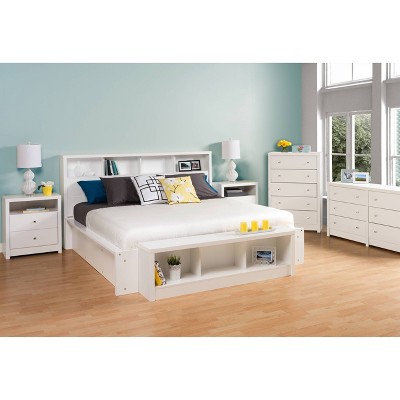 Eleganza White 5-Drawer Glam Chest with Diamond Cut Chrome Knobs