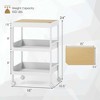 Costway 3 Tier Utility Rolling Cart Rolling Storage Cart with Detachable Tray Top - 3 of 4