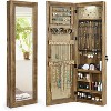 Sriracha Jewelry Armoire Cabinet, Solid Wood Jewelry Organizer with Full Length Mirror Wall/Door Mounted - 2 of 3