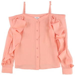 bar III Womens Solid Button Down Blouse - 1 of 2